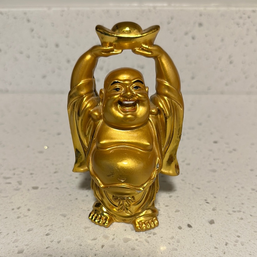 Gold Laughing Buddha Figurine